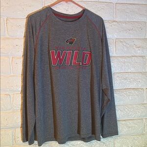 Men’s NHL Minnesota Wild Grey Long Sleeve Dri-Fit Shirt (Missing Tag)